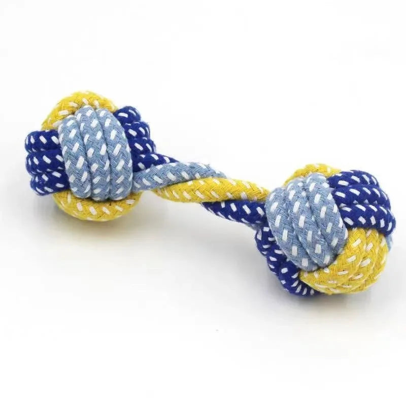 1pc Dog Toy Carrot Knot Rope Ball Cotton Rope Dumbbell Puppy Cleaning Teeth Chew Toy Durable Braided Bite Resistant Pet Supplies