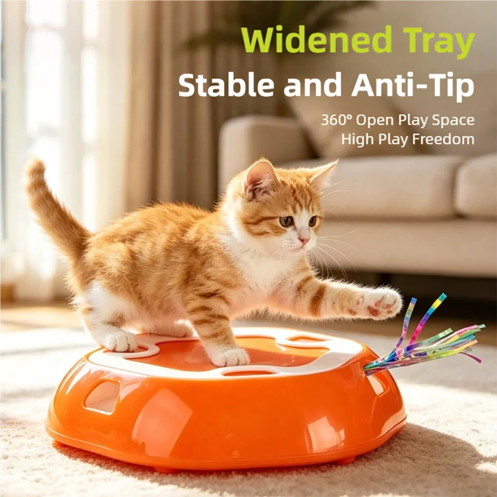 Electric Pet Retractable Plate Cat Exercise Energy Whack-a-Mole Multi-Hole Retractable Cat Teasing Boredom Relief Toy