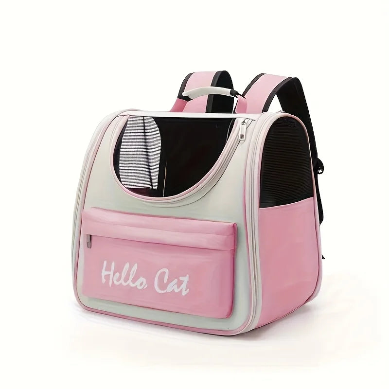 Collapsible Pet Backpack with Mesh Vent & Top Handle