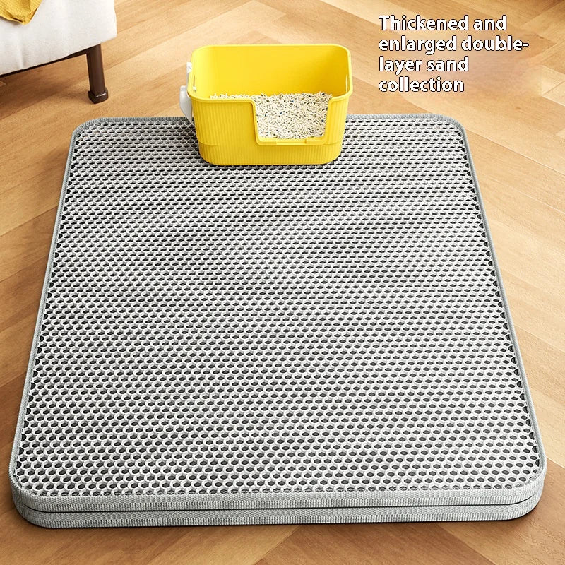 Double Layer Cat Litter Traymat Extra Large Size Sand Control Non-Slip Waterproof Eco-Friendly Litter Box Accessory for Cats