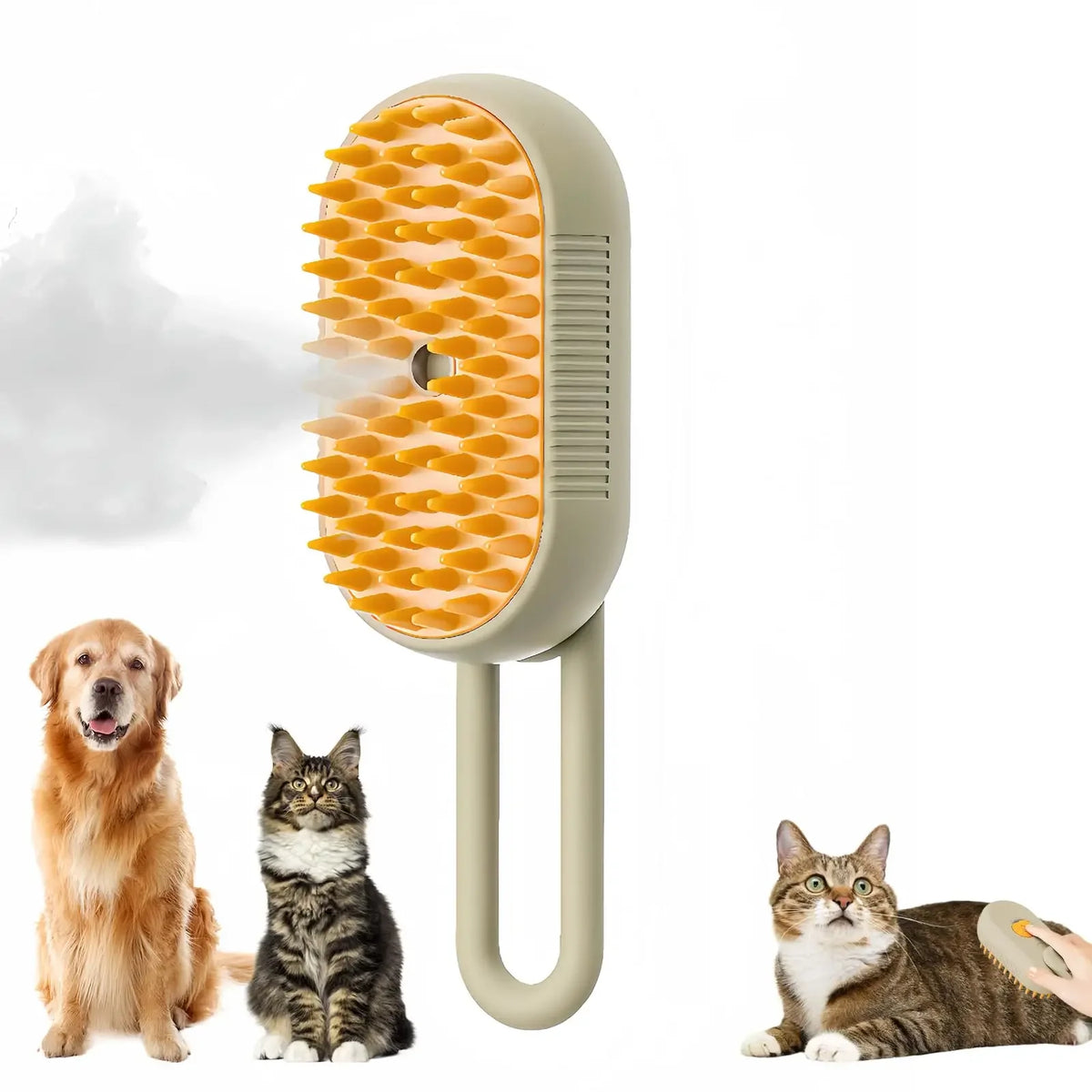 3-in-1 Spray Massage Grooming Brush for Cats & Dogs, Folding Design