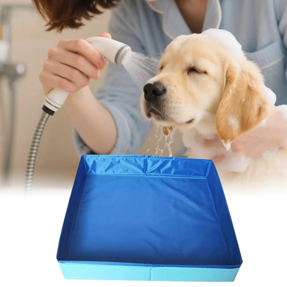Pet Bath Pool PVC Non Inflatable Pet Puppy Bathing Tub Foldable Dog Bath Tub Square Shaped Anti Slip For Small Puppy Cats Other