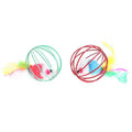 Interactive Cat Toy Mouse Ball Cage Random Color Plush Mouse  Kitten Play Toys for Indoor Kittens Exercise Pet Supplies
