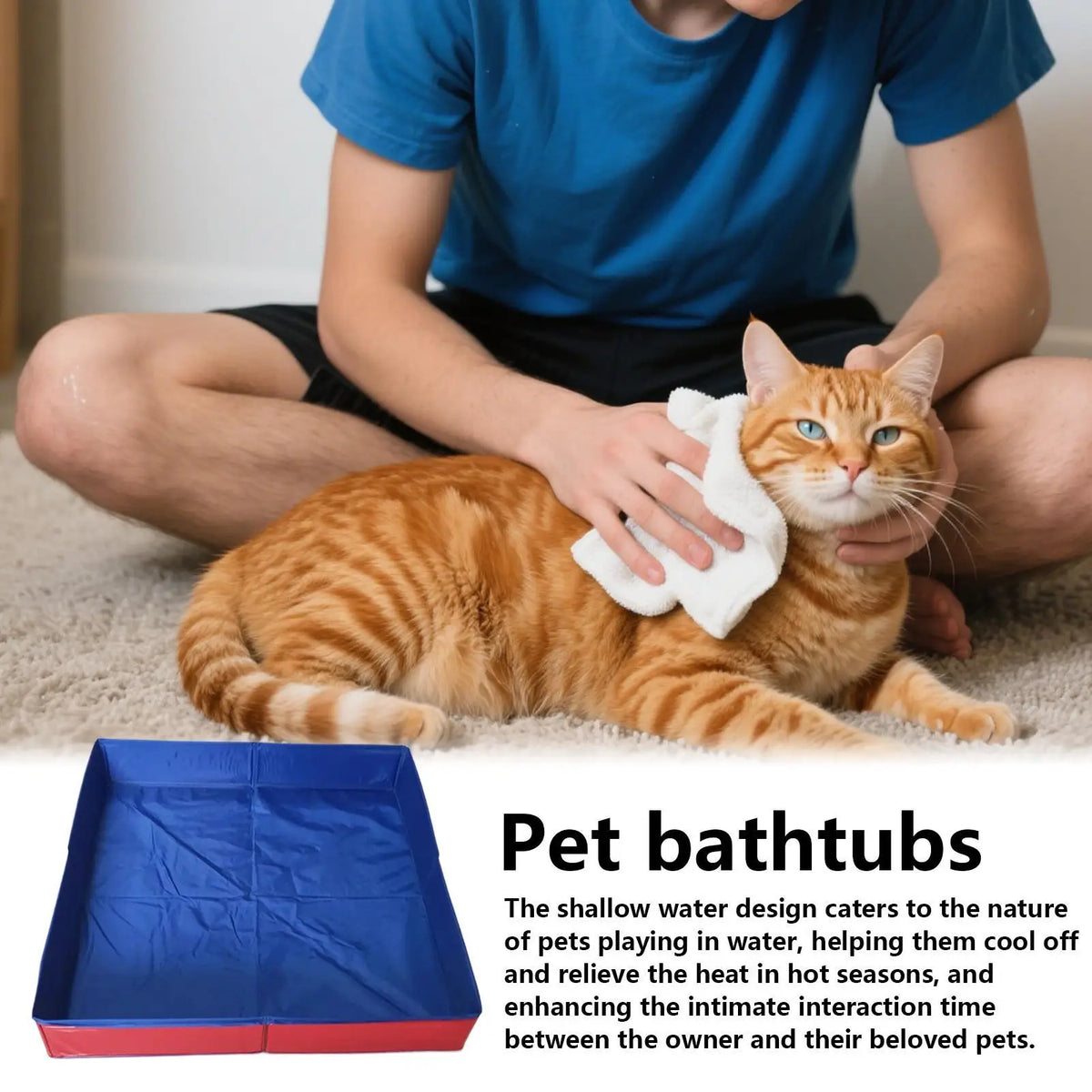 Pet Bath Pool PVC Non Inflatable Pet Puppy Bathing Tub Foldable Dog Bath Tub Square Shaped Anti Slip For Small Puppy Cats Other