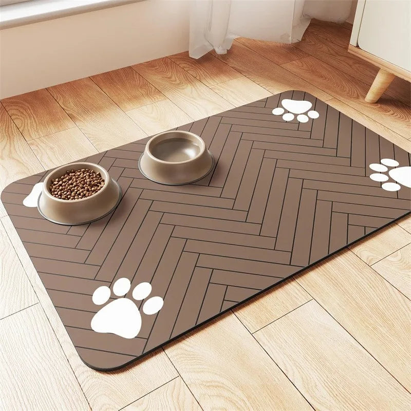 Absorbent Feeding Mat with Rubber Backing for Dogs & Cats, 3 Styles