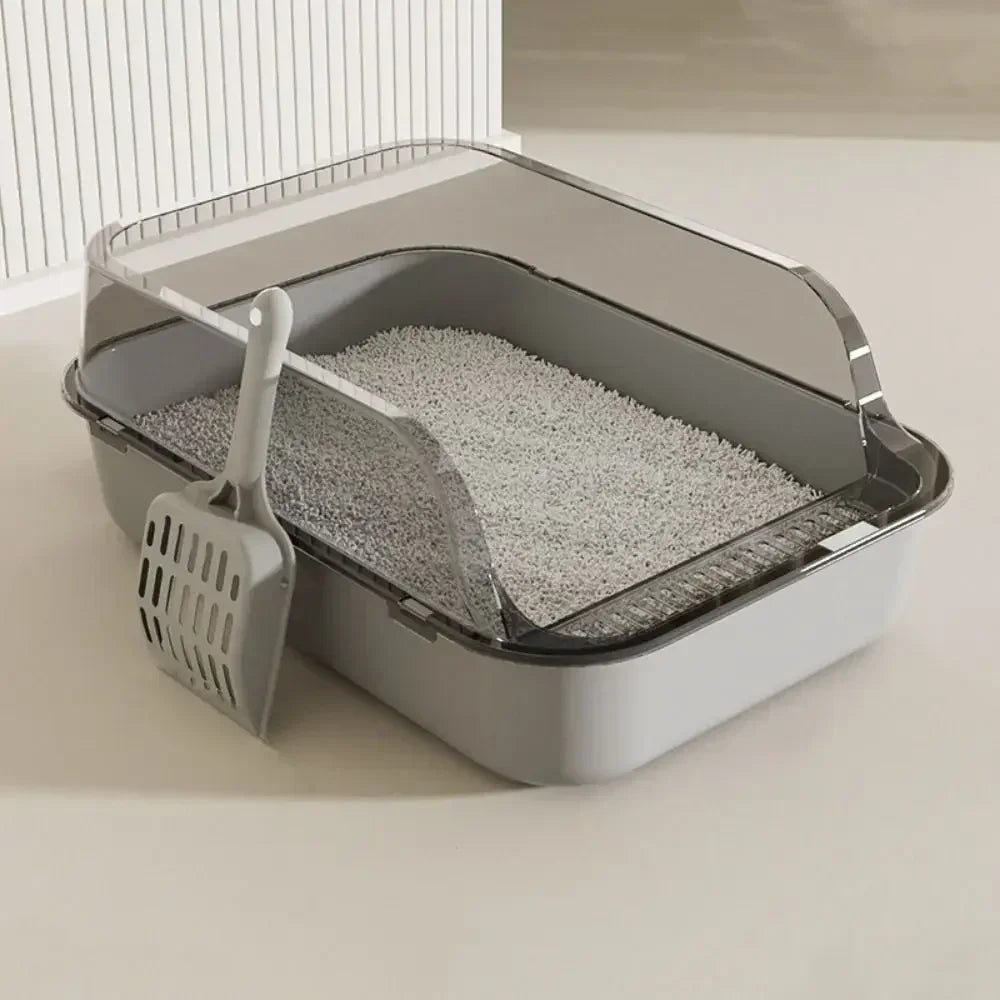 Open Top Cat Litter Box Bedpan Splashproof with High Side Kitten Litter Pan Kitten Toilet for Small Pets Rabbit Indoor Cats Pet