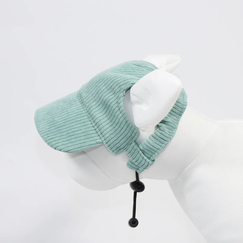 Adjustable Corduroy Dog Hat in Nine Colors, XS to XL