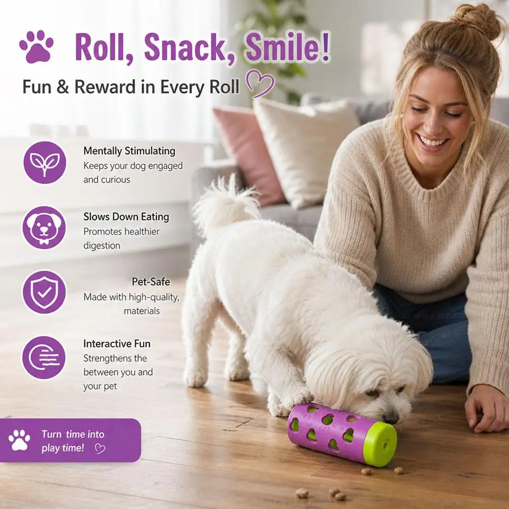 Pet Slow Feeder Treat Dispensing Roller Toy Detachable Durable Chew-Friendly Interactive Dispenser for Small Medium Dogs & Cats