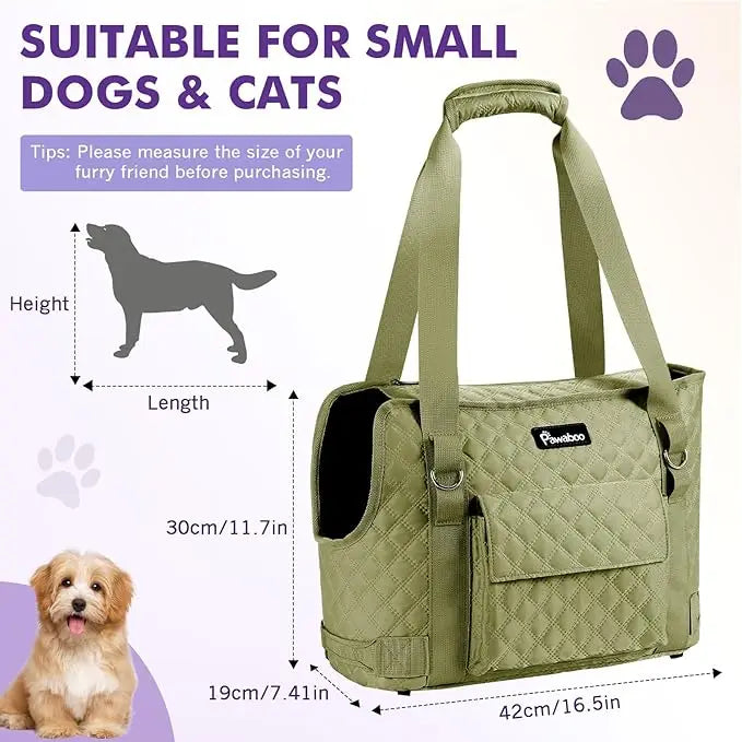 Pawaboo Dog Purse Carrier for Small Dogs with Pocket Lightweight Dogs and Puppies Tote Bag Carrier Dog Carriers Soft Sided