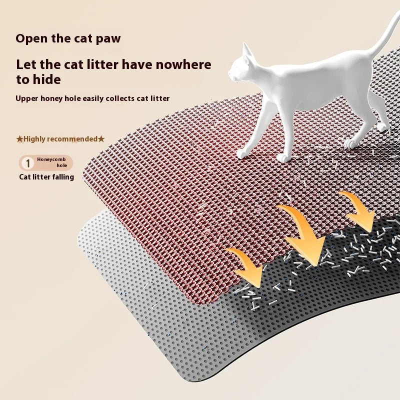 Double Layer Cat Litter Traymat Extra Large Size Sand Control Non-Slip Waterproof Eco-Friendly Litter Box Accessory for Cats