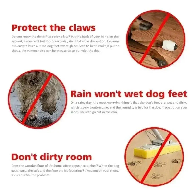 Flexible Silicone Rain Boots for Small Dogs, Set of 4
