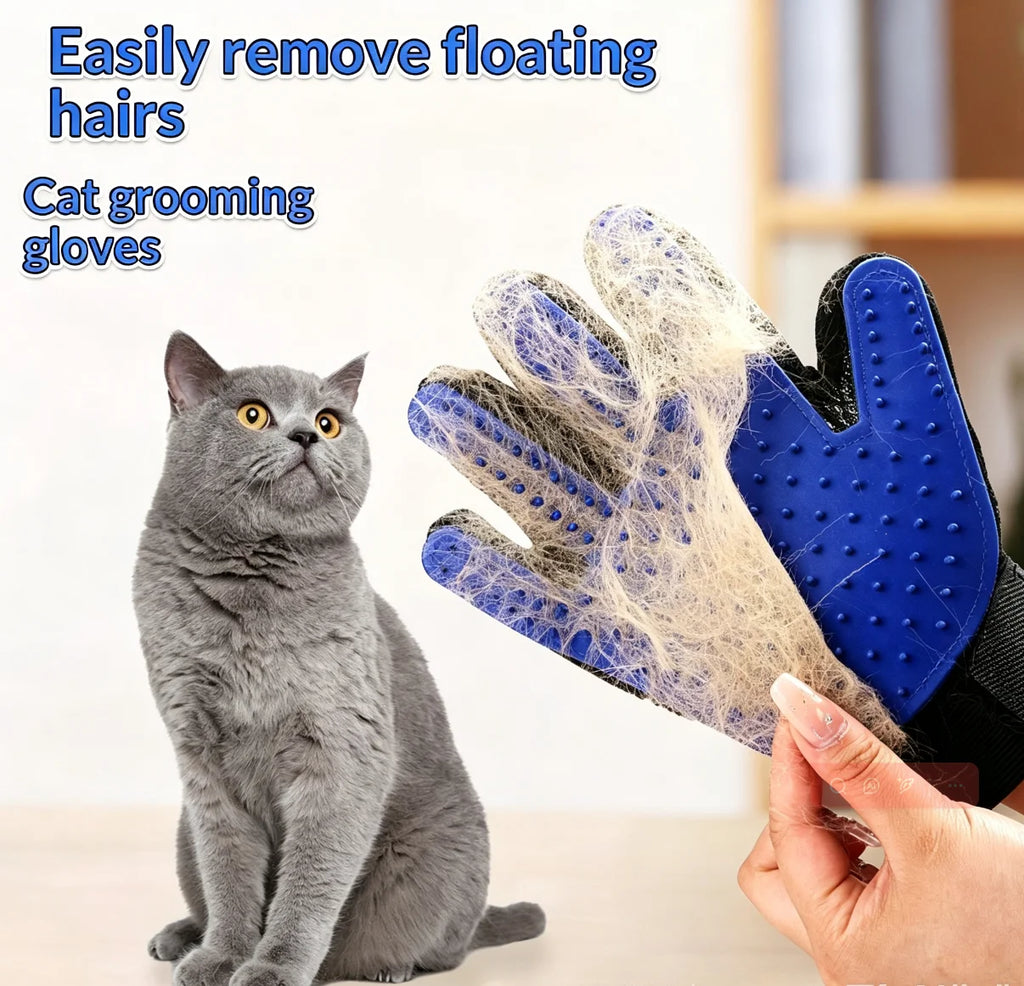 Silicone Pet Grooming Glove – Left, Right or Pair, Blue/Green/Red