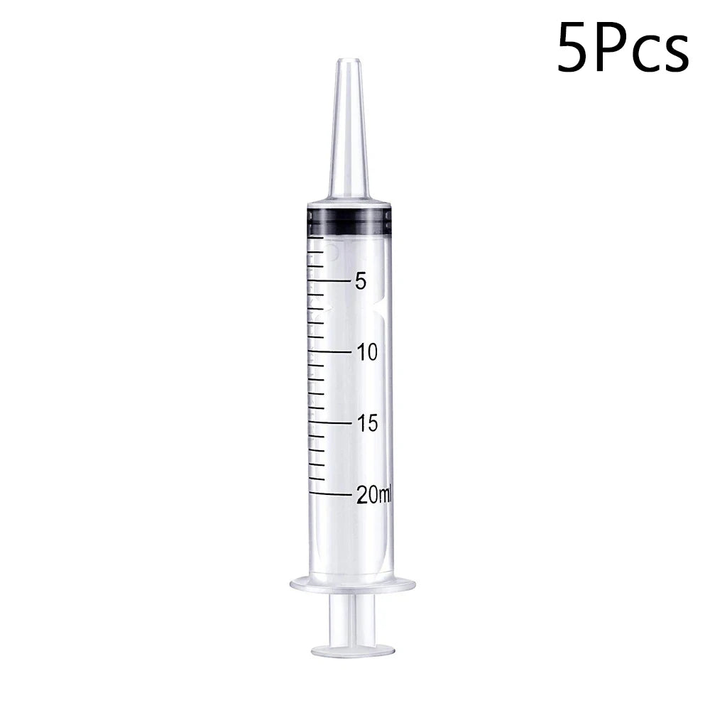 5 10 20 30 Without Needle！20ml Plastic Reusable Syringe Measuring Hydroponics Nutrient Syringe Oil Pump Pet Medicine Feeder