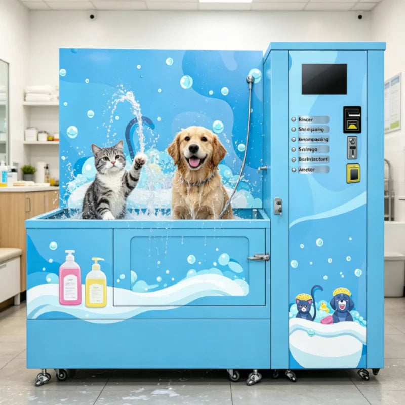 Custom Self-Service Pet Washer with Multi-Payment & Drying System, Pet-Friendly Design for Pet Shop & Home Use