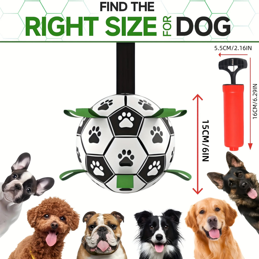 Damaly,Interactive Dog Soccer Toy with A Grip Ring, Durable Water Ball for Dogs, Dog Chasing and Playing Toy, Without Battery