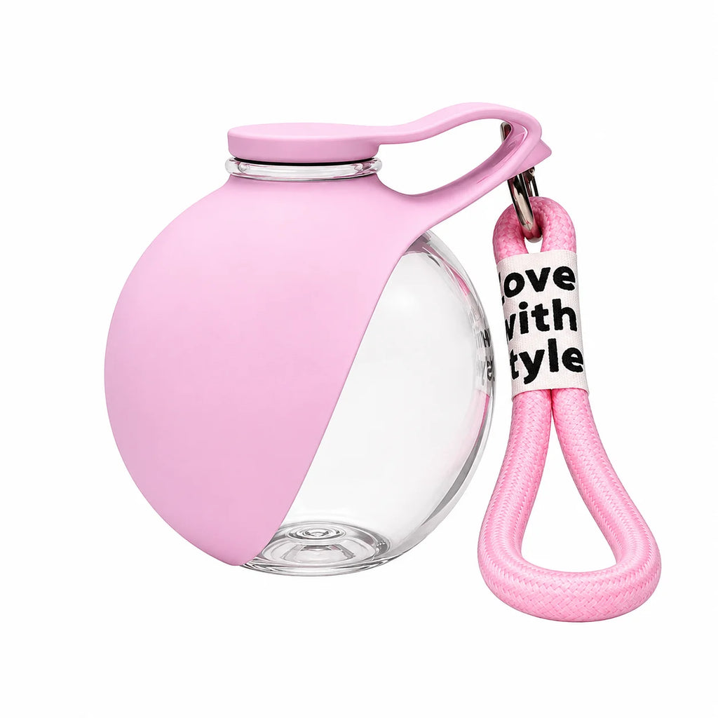 1 Pc Portable Pet Water Bottle，Round Clear Water Cup，Leak‑Proof Travel Water Dispenser For Dog Walking Outdoor Hiking Trip