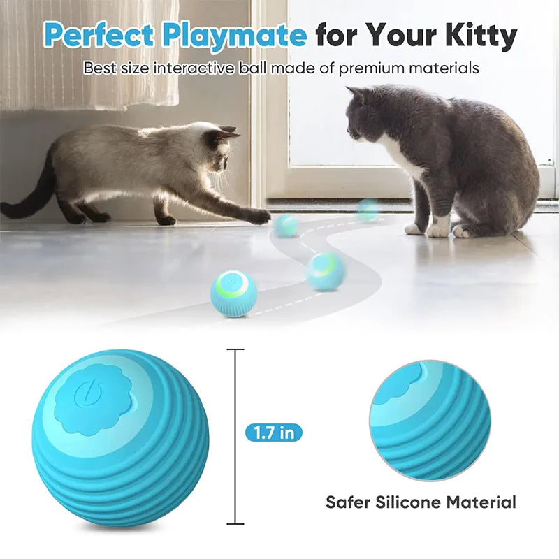 Smart Electric Cat Toy Rolling Ball Chew Proof Interactive Pet Toy For Cats Pet Products Usb Recharge Pet Interactive Gift