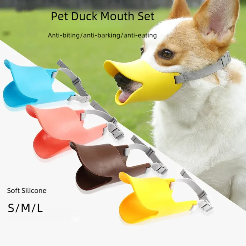 Dog Muzzle Silicone Duck Muzzle Mask for Pet Dogs Anti Bite Stop Barking Small Large Dog Mouth Mask Pet Dog Accessories