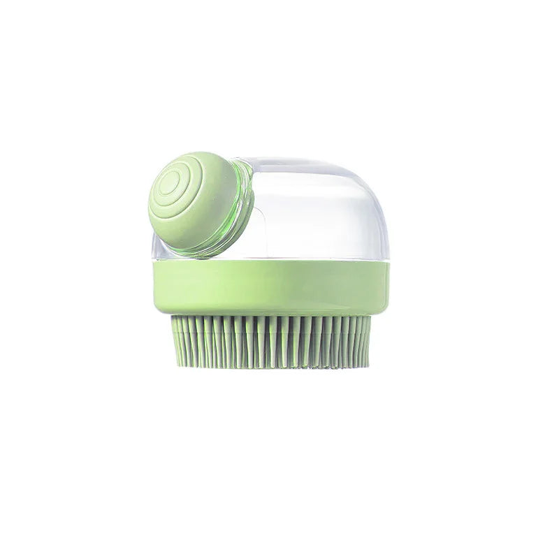 Compact Pet Bath Brush with Built-In Shampoo Dispenser