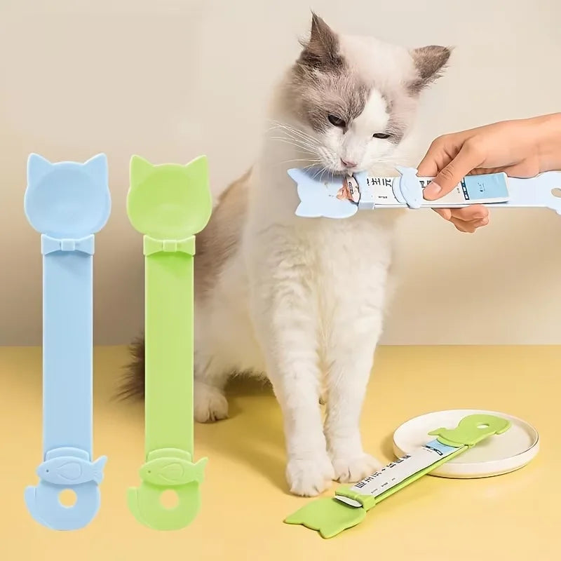 1/3PCS Cat Strip Feeder Spoon Long Handle Lickable Wet Food Feeder for Cats Pet Meat Mud Food Squeeze Dispense Spoon Pet Supplie
