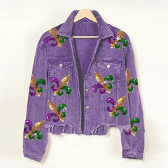 Fleur Sequin Corduroy Coat