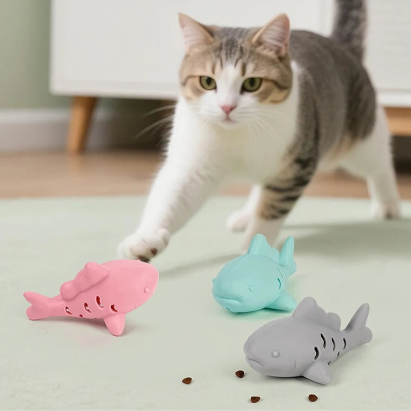 Cat Interactive Chew Toy Pet Food Leakage Simulated Fish Bite-resistant Kitten Toy Teeth Grinding Chewing Cat Toy Supplies