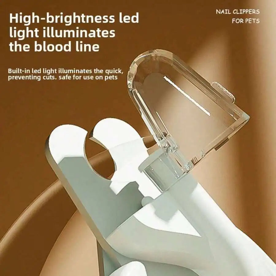 Pet Nail Clipper with LED Light & Limit Baffle, Anti Over‑Cutting Safe Grooming Tool for First‑Time Dog Cat Groomers