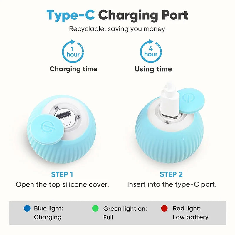 Smart Electric Cat Toy Rolling Ball Chew Proof Interactive Pet Toy For Cats Pet Products Usb Recharge Pet Interactive Gift