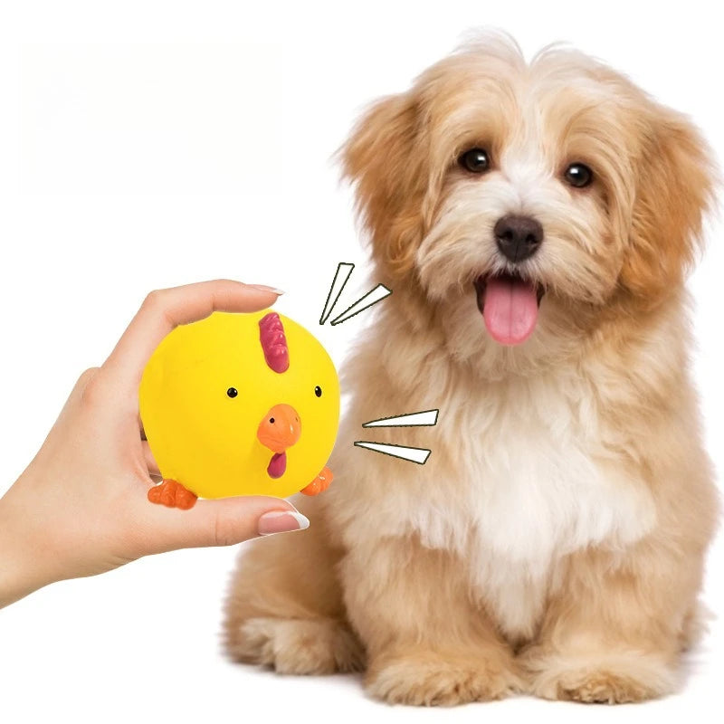 Pet Latex Molar Chew Toy, Squeaky Pig Chicken Ox Head Shaped, Durable Safe Teeth Cleaning Toy for Dogs Pet Interactive Supplies