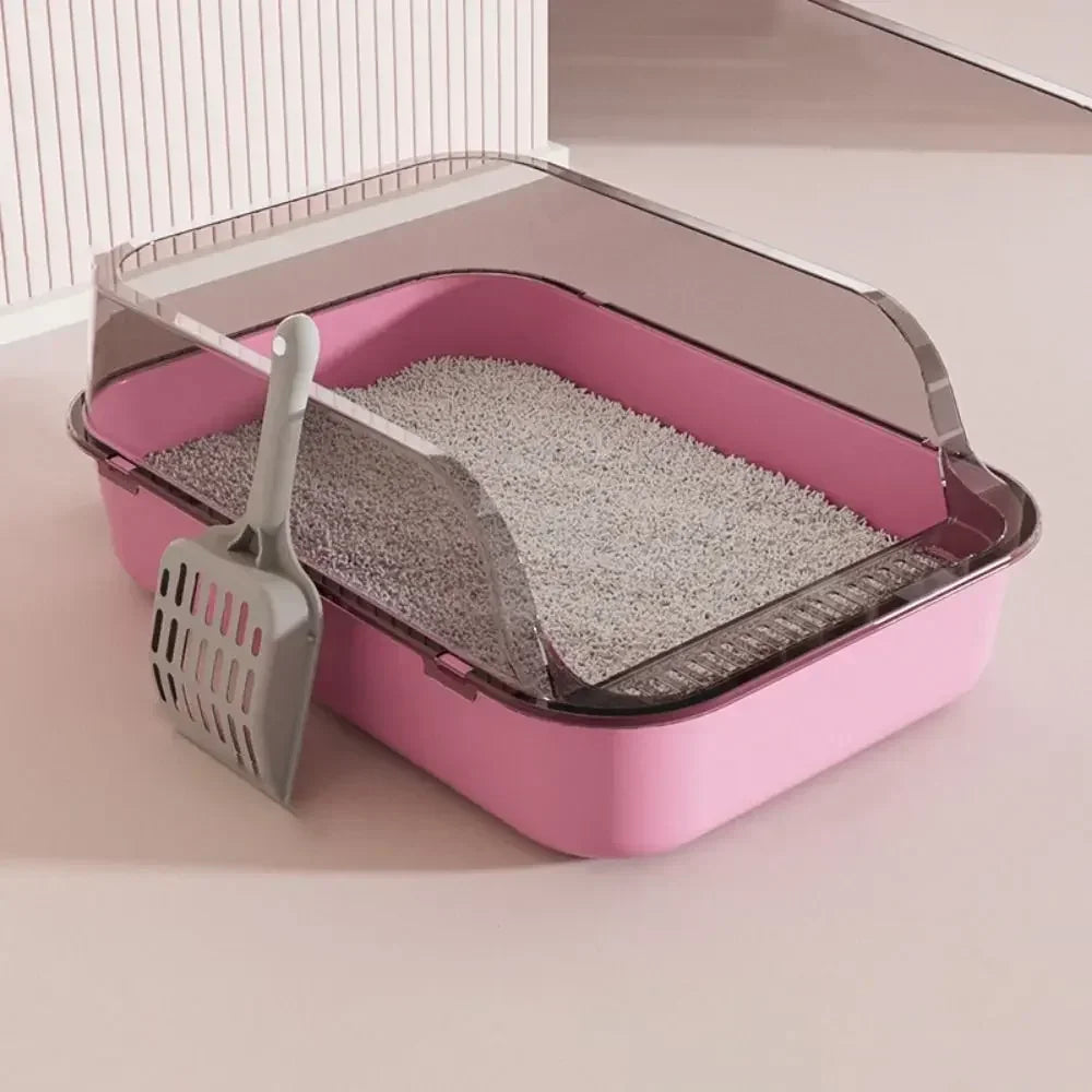 Open Top Cat Litter Box Bedpan Splashproof with High Side Kitten Litter Pan Kitten Toilet for Small Pets Rabbit Indoor Cats Pet