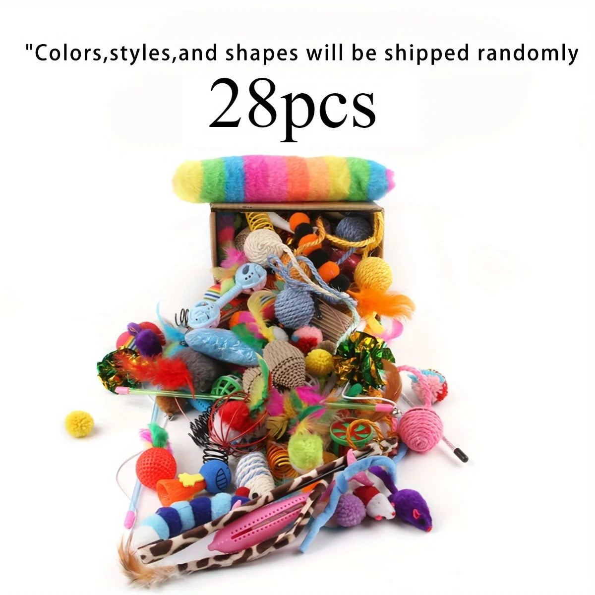 Cat Toy Variety Pack, 14, 28 or 56 Pieces