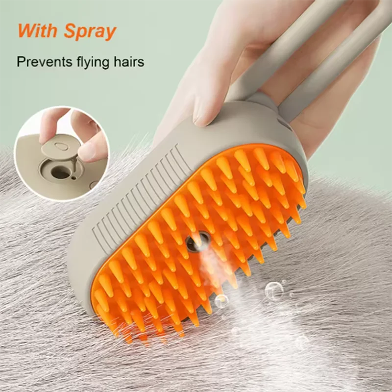 Cat Pet Beauty Produc Spray Massage Brush One Button Steam Spray Folding Rotatable Floating Hair Bath Hair Removal Brush Comb