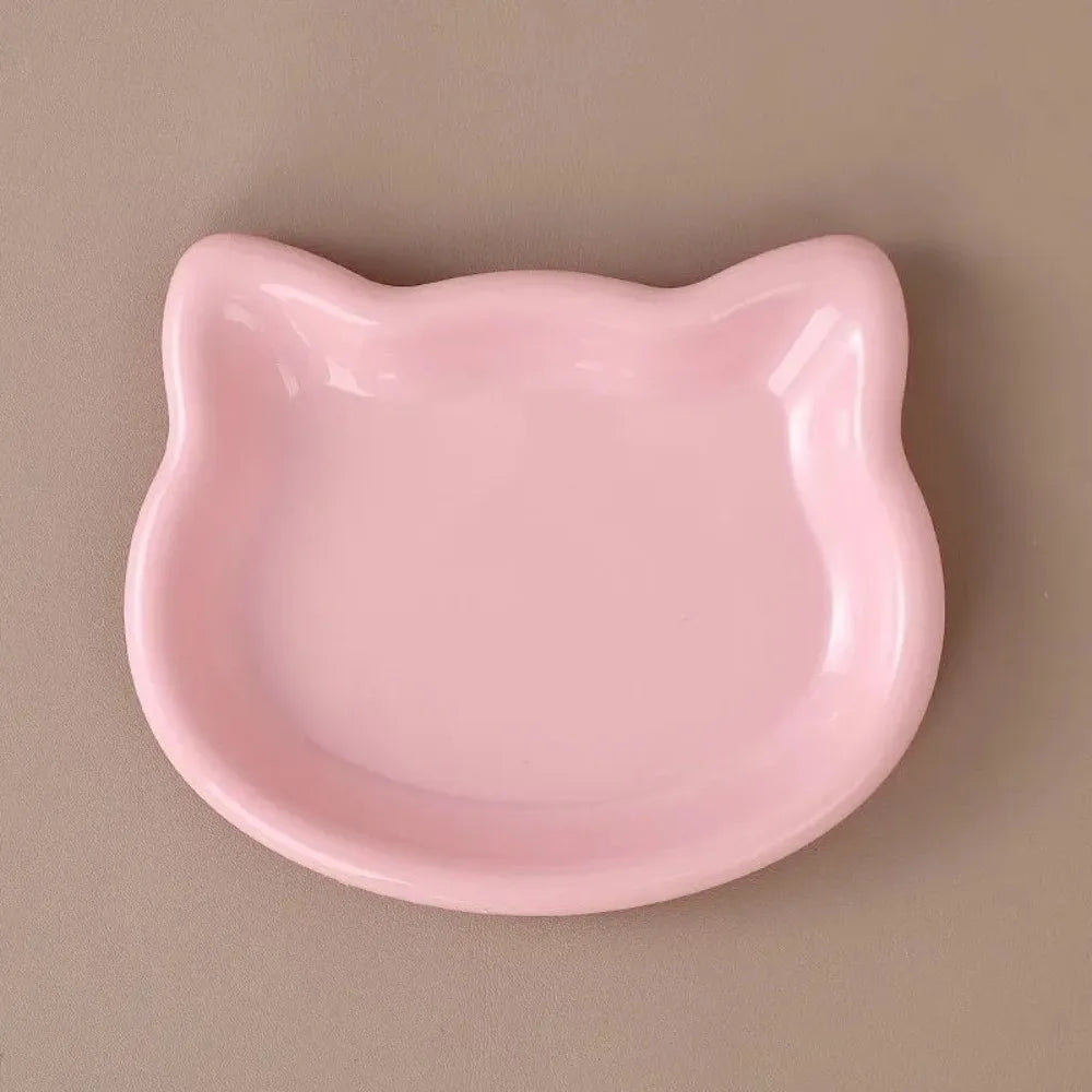 Cat-Shaped Non-Slip Cat Food Bowl, Single or 4-Piece Set