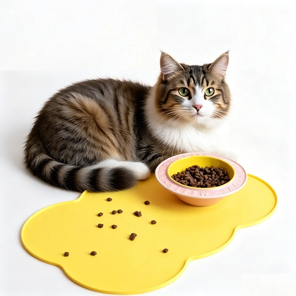 Pet Food Mat Pet Waterproof Mat Dog Cat Bowl Mat Silicone Non-slip Pet Feeding Mat Leak-proof Dog Eating Bowl Tray Cushion