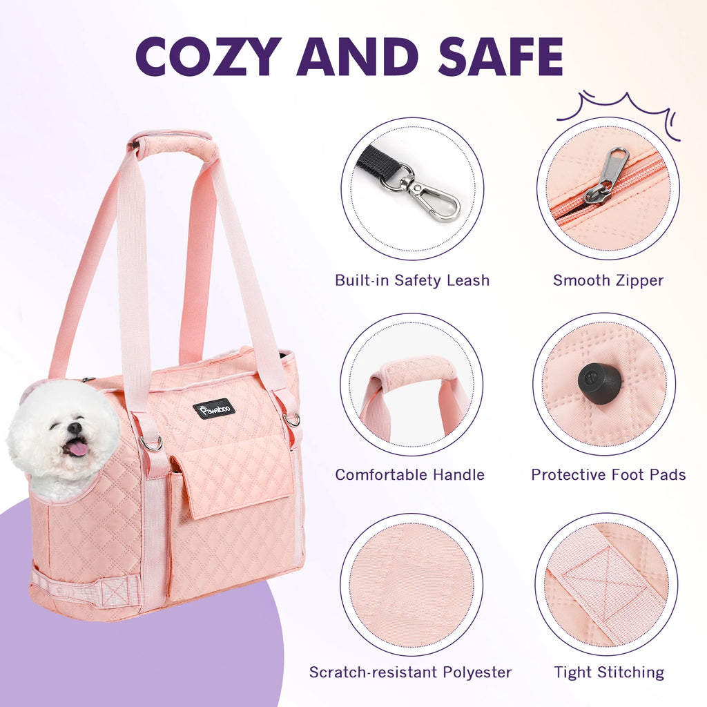 Pawaboo Dog Purse Carrier for Small Dogs with Pocket Lightweight Dogs and Puppies Tote Bag Carrier Dog Carriers Soft Sided