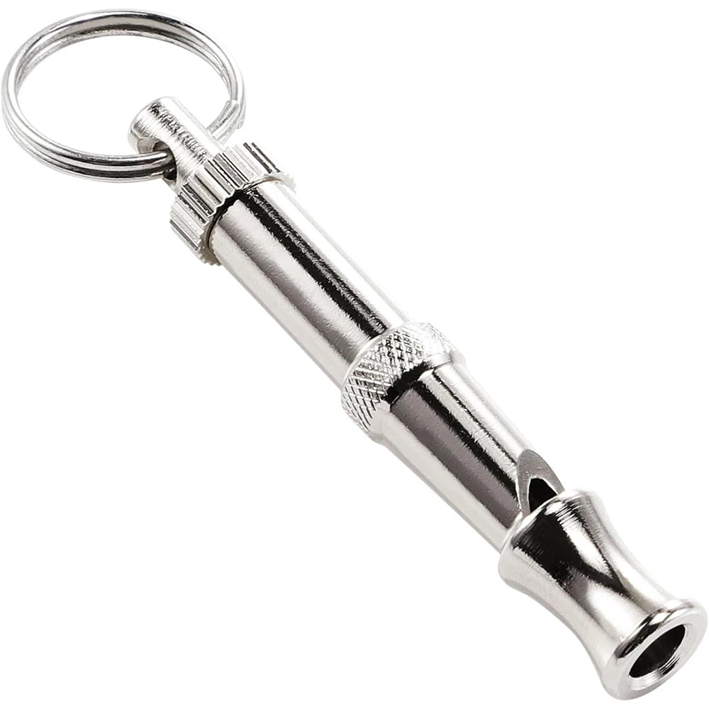 1Pcs Dog Whistle Pet Training Whistle Stainless Steel Silver Portable Adjustable Ultrasonic Cat/Dog Behavior Training Aid Tool
