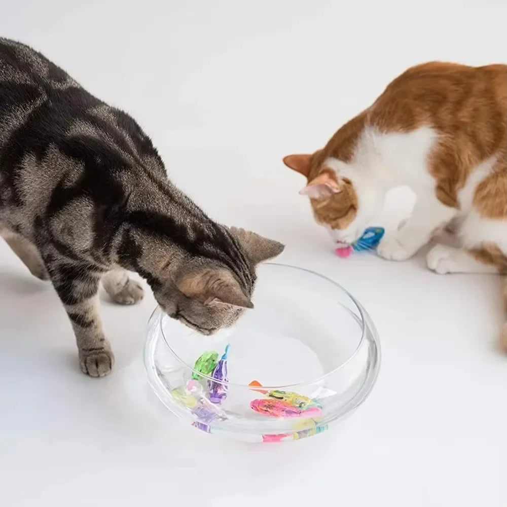Cat Toys LED Inductive Interactive Swimming Robot Fish Toy Glowing Electric Fishs Stimulate Kitten Hunting Instinct Pet Fish Toy