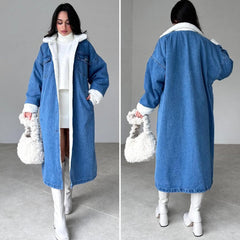 Cozy Up in Style with the Lamb Wool Thick Denim Jacket