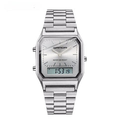 Luxury Quartz LED Digital Dual Display Watch