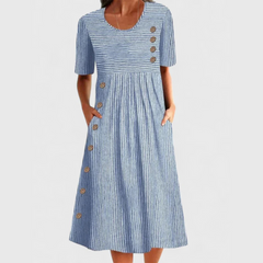 Wanda Striped Midi Dress | Lightweight, Versatile Summer Dress