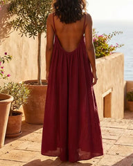 Wina Womens Dress | Backless Lightweight Cotton Summer Dress