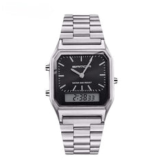 Luxury Quartz LED Digital Dual Display Watch