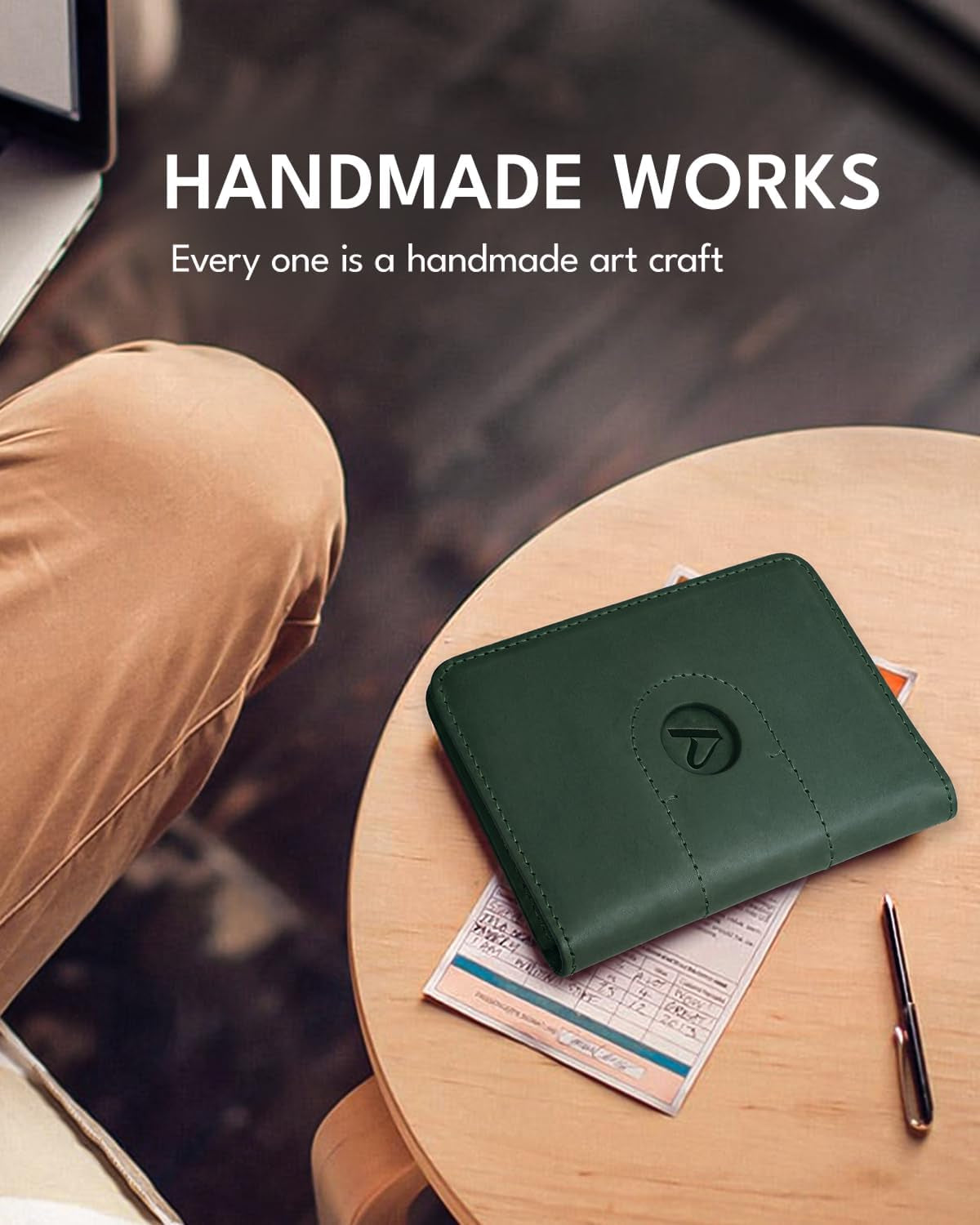 Passport Holder for Travel, Genuine Leather Passport Holder with Airtag Slot for Women and Men, Passport Cover Wallet for Travel Must-Haves, Airport Essentials, Travel Gifts, (Forest Green)