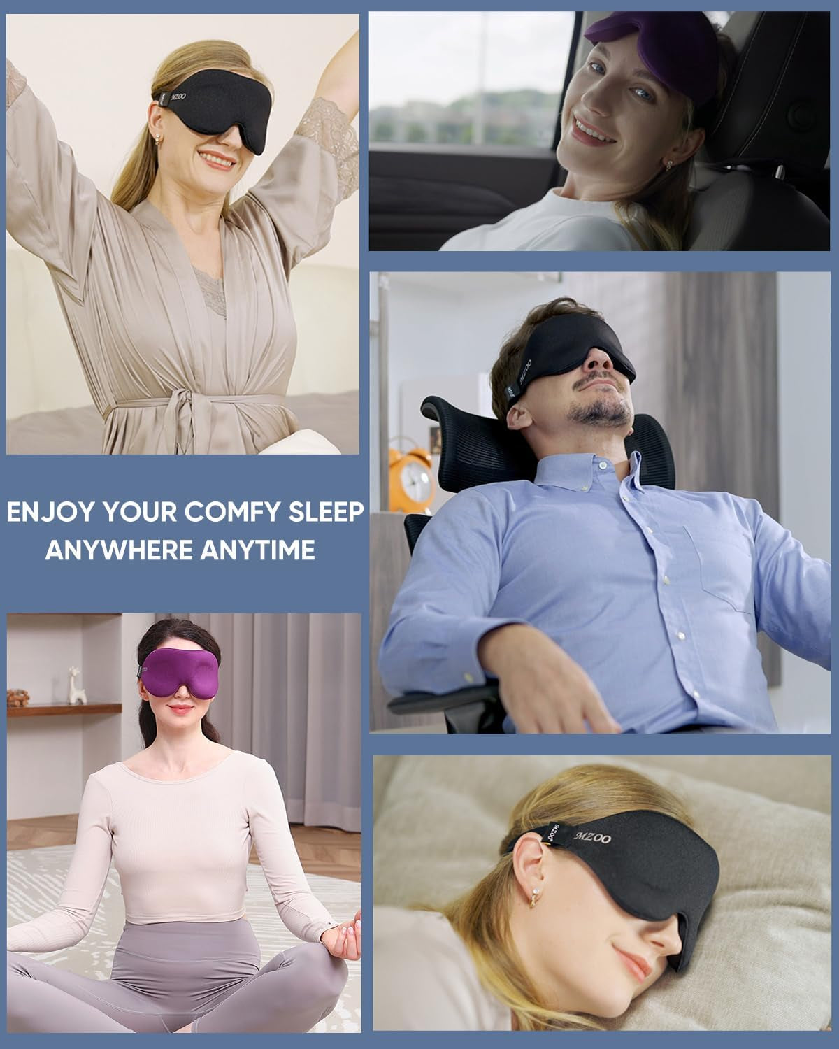 Luxury Sleep Mask for Women Men Patented Light Blocking Design