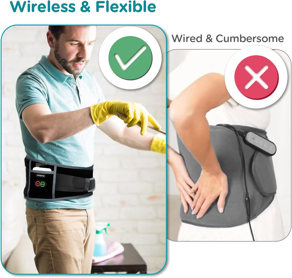 Cordless Heating Pad with Massager for Back FSA Eligible HSA Gift