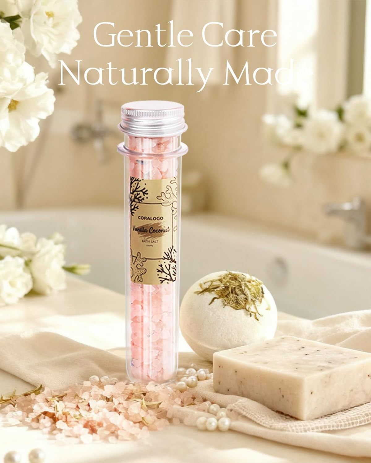 11Pcs Natural Pampering Spa Gift Baskets for Women, Coconut