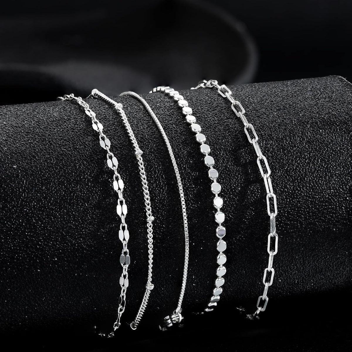 Sterling Silver Simple Thin Bracelets for Women Trendy
