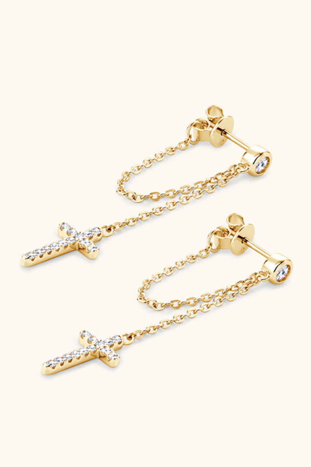 Moissanite 925 Sterling Silver Cross Earrings Trendsi