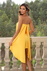 Strapless Slit Layered Dress Trendsi