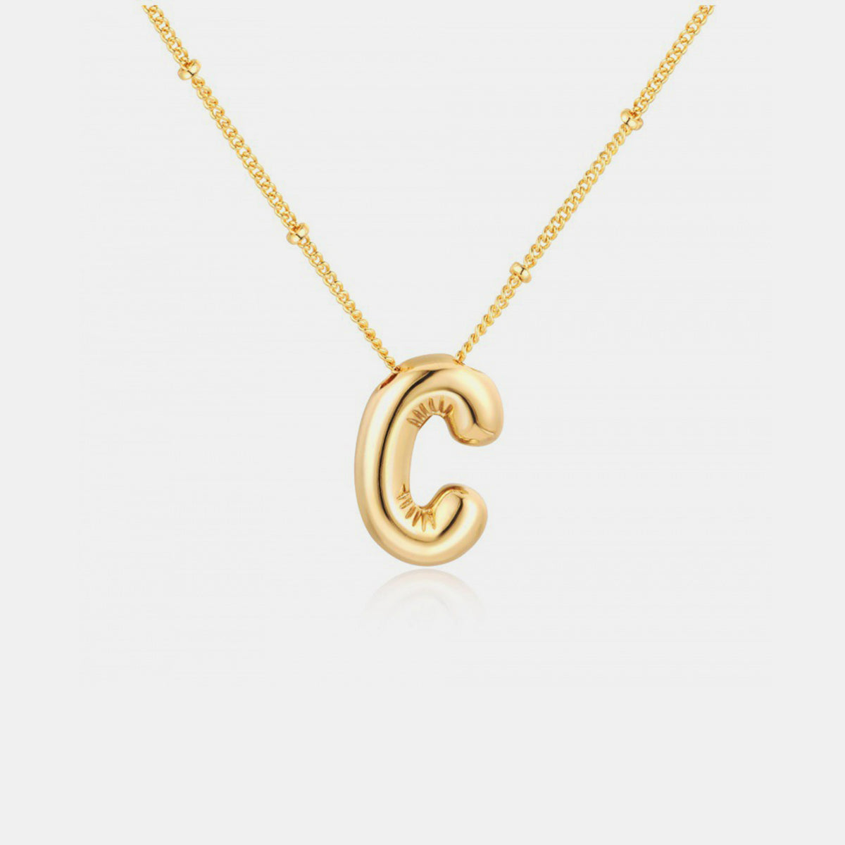 Gold-Plated Bubble Initial Necklace Trendsi